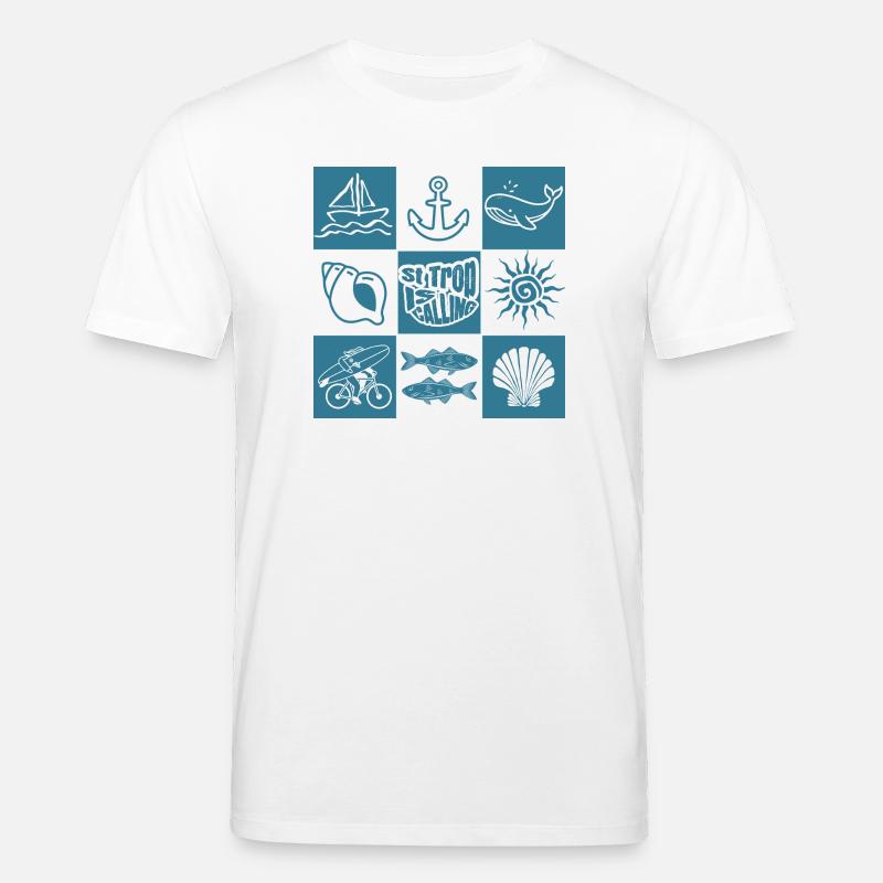 Rufe der ozeanischen nautischen Muster - Stanley/Stella Unisex Bio-T-Shirt CREATOR - Weiß