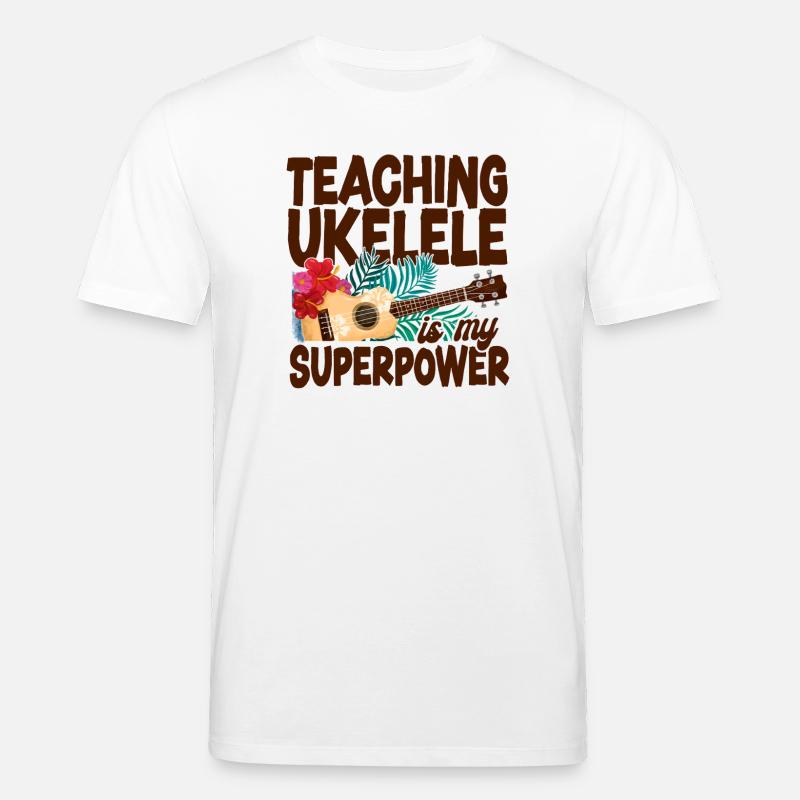 Enseignement de l’ukulélé hawaïen ukélé - T-shirt bio CREATOR Stanley/Stella Unisexe - blanc