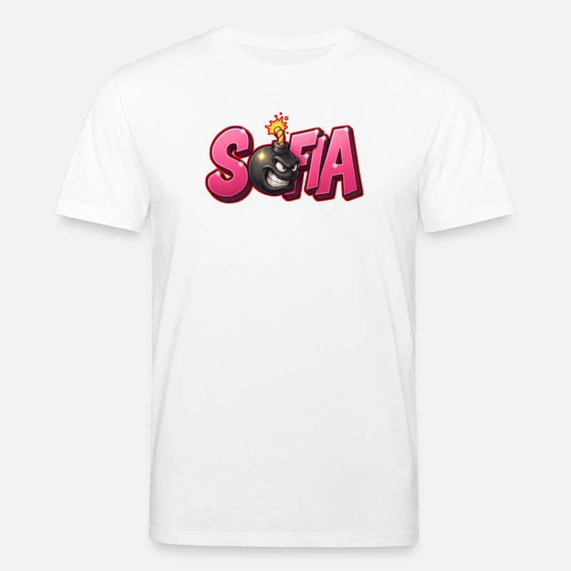 Sofia Graffiti Name Bomb Graffité 3D - Stanley/Stella CREATOR Unisex Organic T-Shirt - white