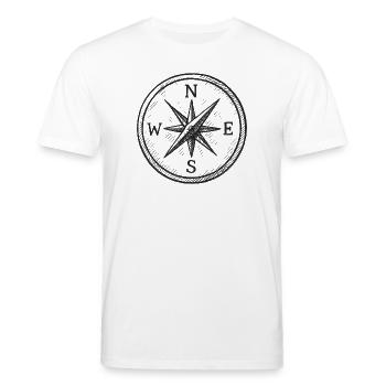 North Star Compass Vintage Drawing - Stanley/Stella CREATOR Unisex Organic T-Shirt - white - Front - Alina (178cm) & Michal (187cm)