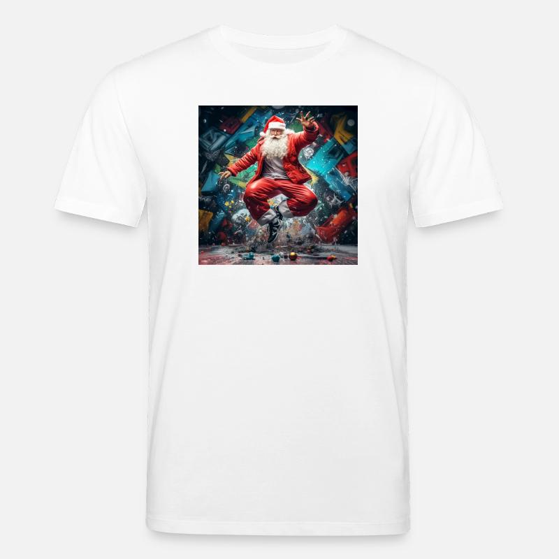 Weihnachtsmann Graffiti Sprung Breakdance - Stanley/Stella Unisex Bio-T-Shirt CREATOR  - Weiß