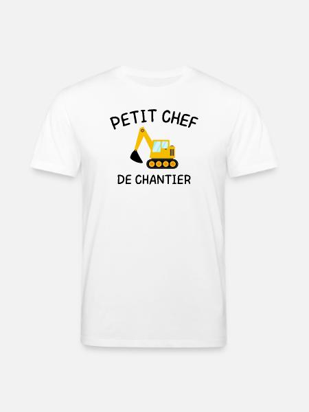 Kleiner Baustellenleiter Baumaschinenbagger - Stanley/Stella Unisex Bio-T-Shirt CREATOR  - Weiß
