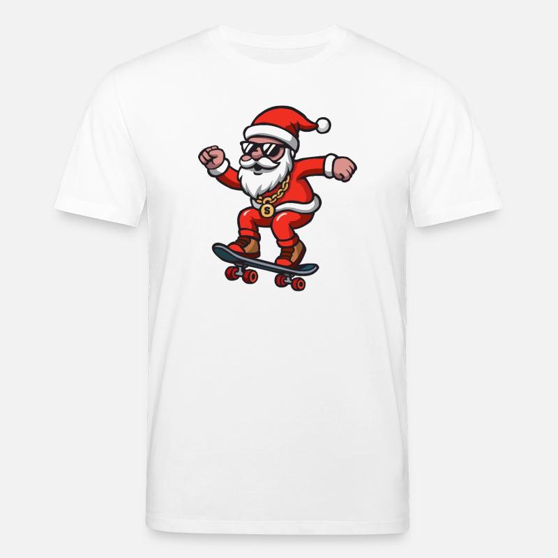 Santa Skating - Stanley/Stella Unisex Bio-T-Shirt CREATOR  - Weiß