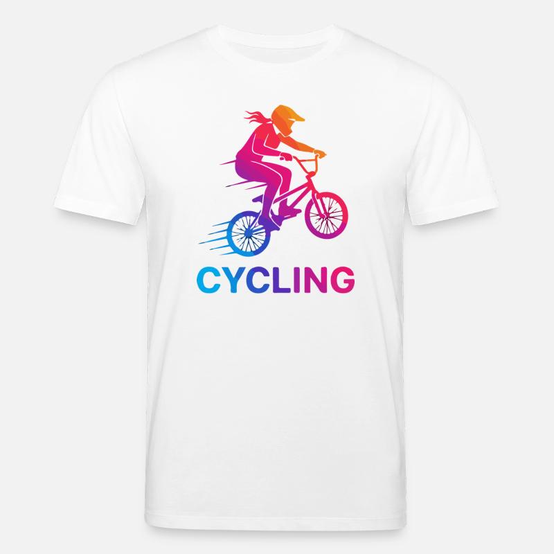 Gradient Cyclist Silhouette - Stanley/Stella Unisex Bio-T-Shirt CREATOR  - Weiß