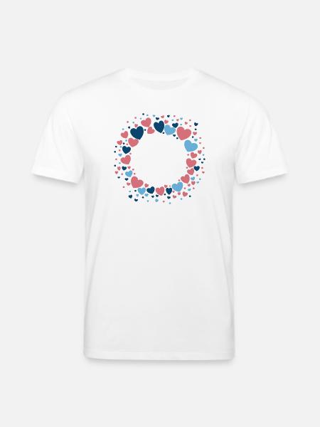 Herz Kranz Blau Rosa Blumenkranz - Stanley/Stella Unisex Bio-T-Shirt CREATOR - Weiß