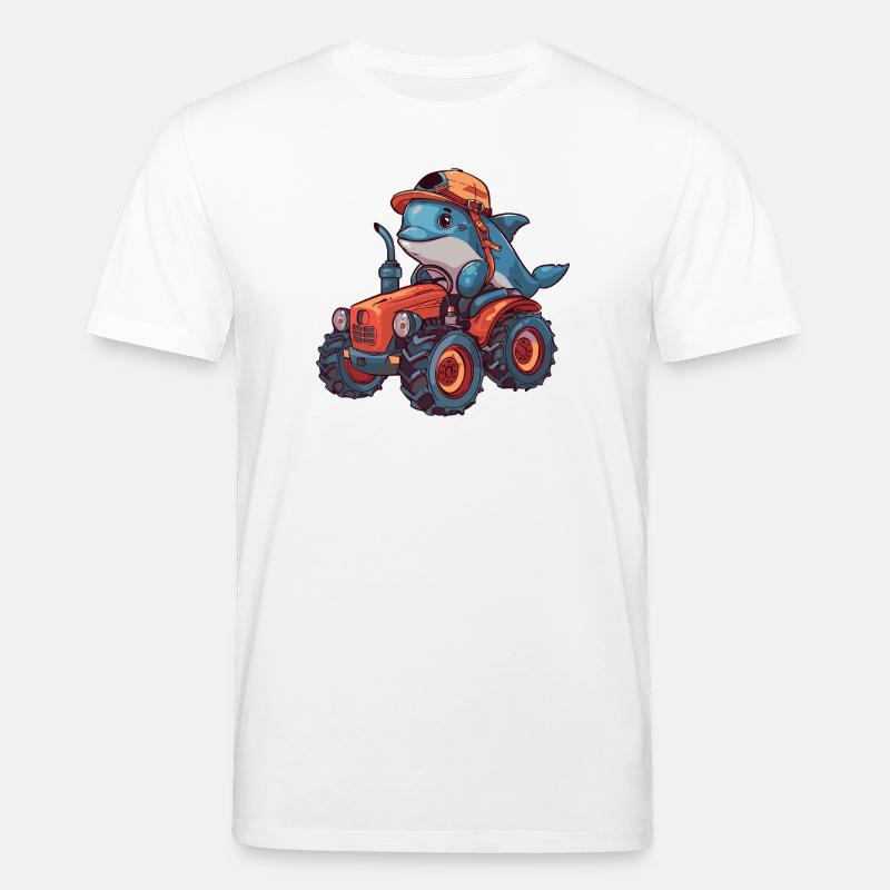 Delfin Traktor Farmer - Stanley/Stella Unisex Bio-T-Shirt CREATOR  - Weiß