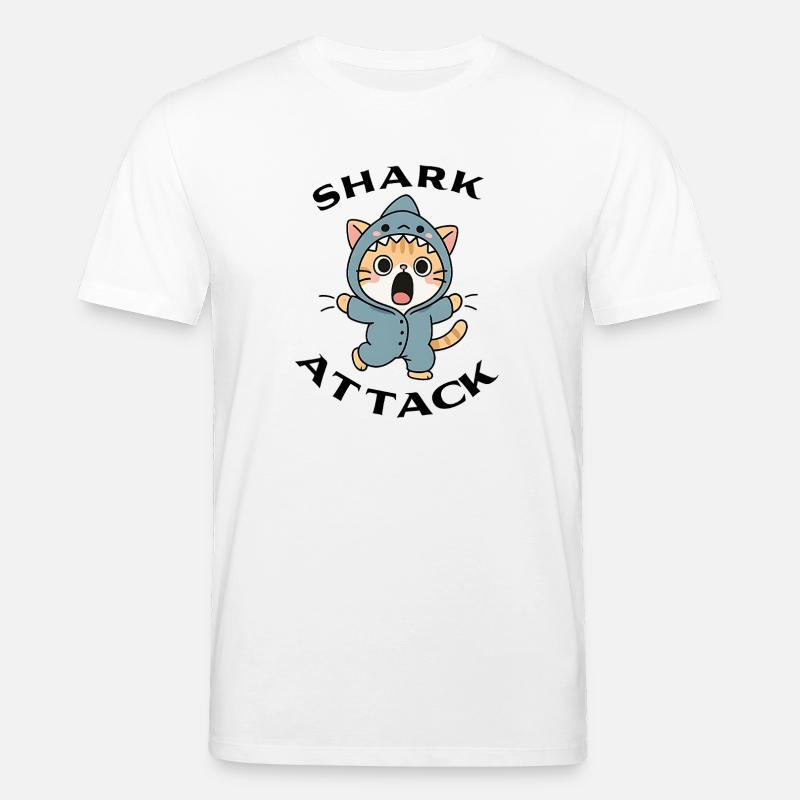 Shark Attack - Attaque de requin - T-shirt bio CREATOR Stanley/Stella Unisexe - blanc