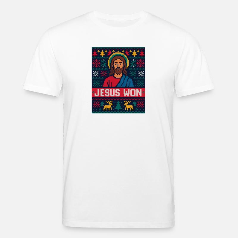 Jesus Won Pixel Weihnachtschristlicher Glaube - Stanley/Stella Unisex Bio-T-Shirt CREATOR  - Weiß