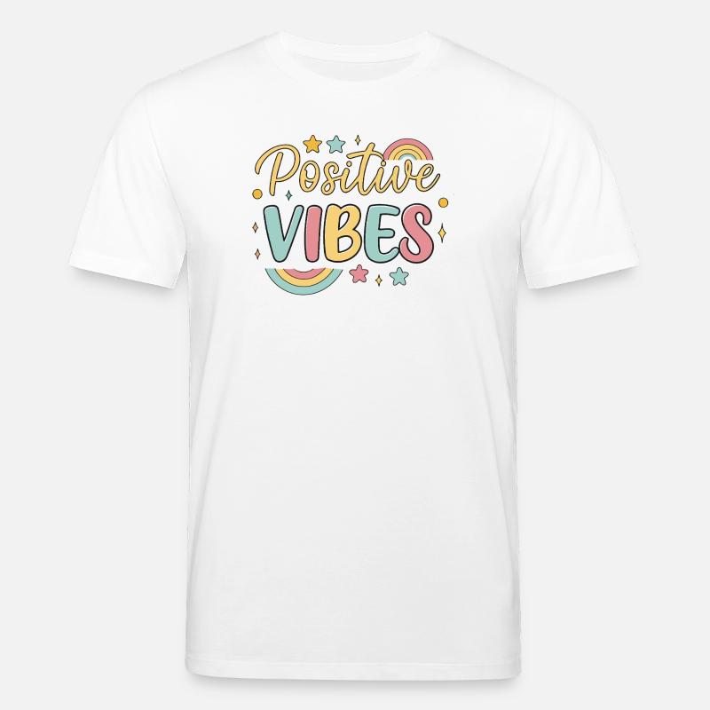 Regenbogen-Positive Vibes - Stanley/Stella Unisex Bio-T-Shirt CREATOR  - Weiß