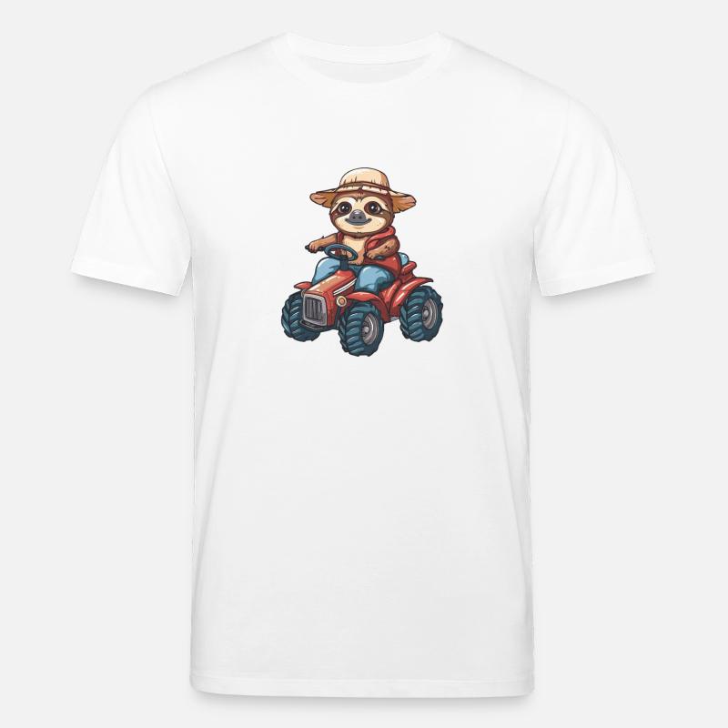 Faultier Traktor Farmer - Stanley/Stella Unisex Bio-T-Shirt CREATOR  - Weiß