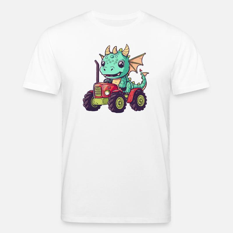Drache Traktor Farmer - Stanley/Stella Unisex Bio-T-Shirt CREATOR  - Weiß