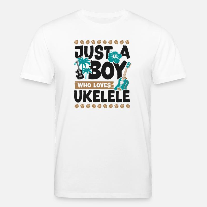 Hawaiian Ukulele Uke Boy Just A - Stanley/Stella CREATOR Unisex Organic T-Shirt - white