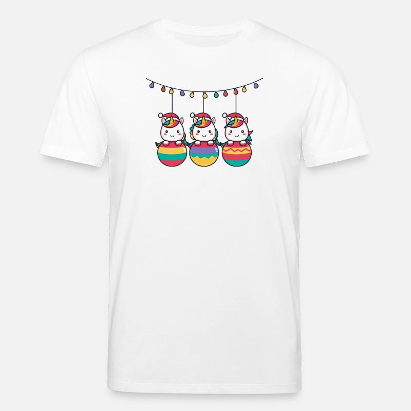 Drei Regenbogen-Einhörner Weihnachten - Stanley/Stella Unisex Bio-T-Shirt CREATOR  - Weiß