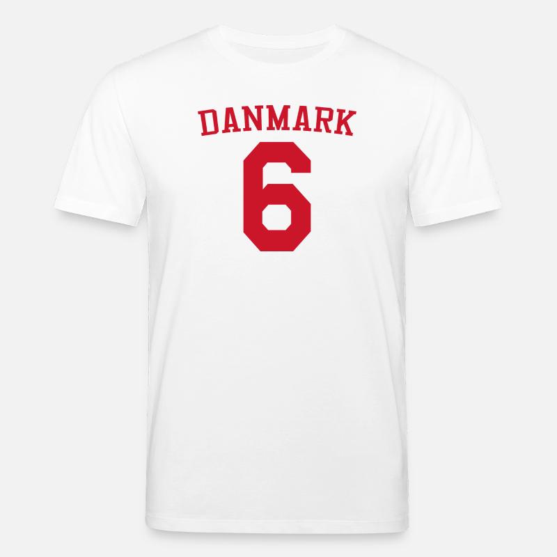 Dänemark 6 – Rotes Textdesign - Stanley/Stella Unisex Bio-T-Shirt CREATOR  - Weiß
