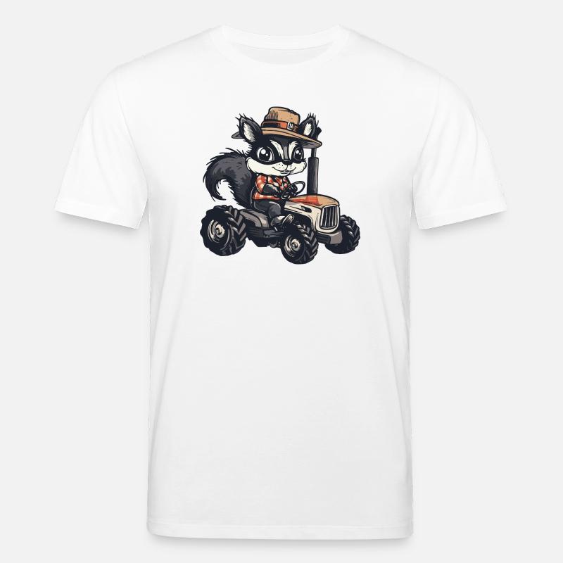 Stinktier Traktor Farmer - Stanley/Stella Unisex Bio-T-Shirt CREATOR  - Weiß