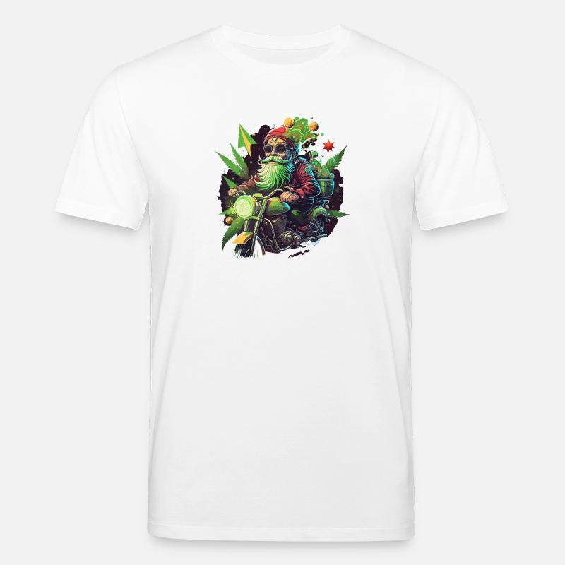 Biker Gnom mit Grasblättern - Stanley/Stella Unisex Bio-T-Shirt CREATOR  - Weiß