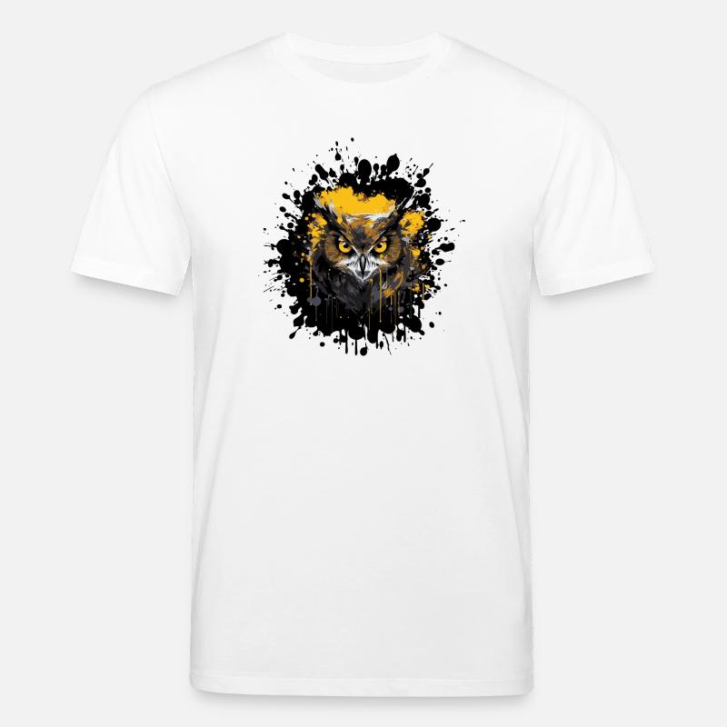 Éclaboussure de chouette Noctambule - T-shirt bio CREATOR Stanley/Stella Unisexe - blanc