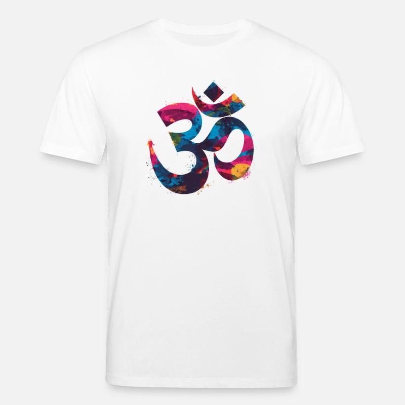 Buntes Om Symbol im Graffiti Style - Stanley/Stella Unisex Bio-T-Shirt CREATOR - Weiß