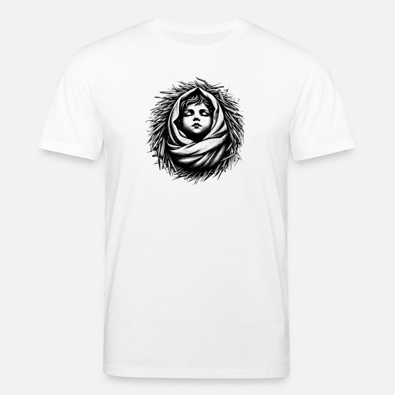 Jesuskind, geboren in der Weihnachtskrippe - Stanley/Stella Unisex Bio-T-Shirt CREATOR  - Weiß