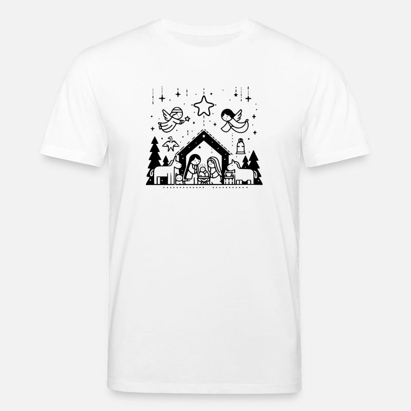 Weihnachtskrippe gezeichnet - Stanley/Stella Unisex Bio-T-Shirt CREATOR  - Weiß