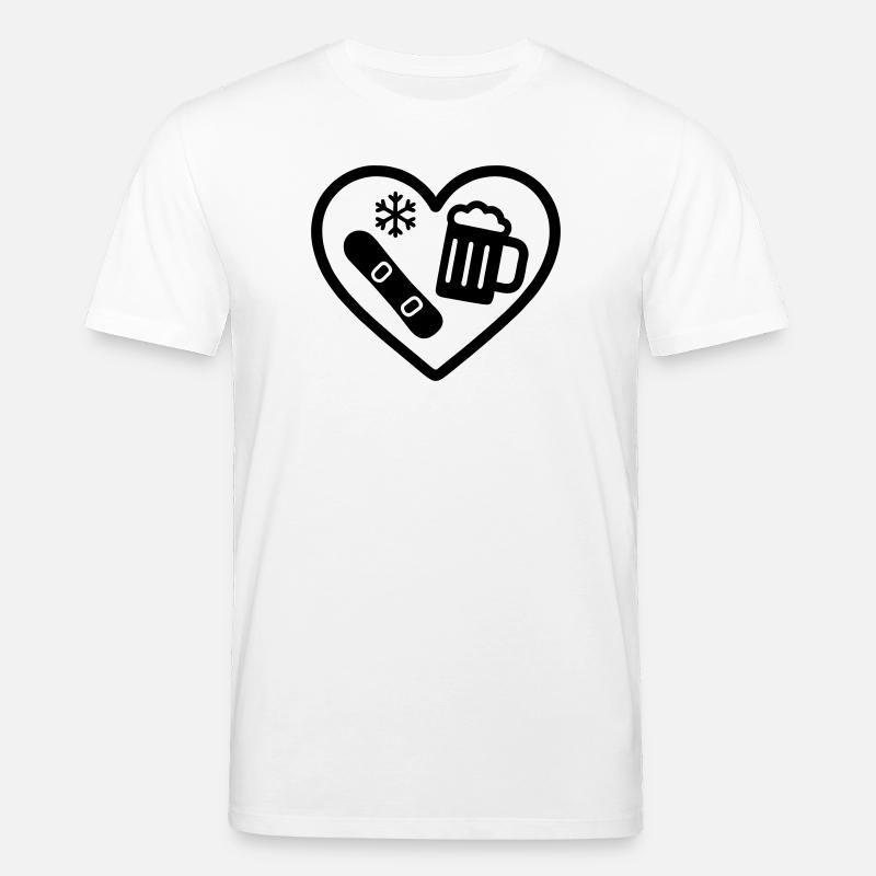 Heart Snowboard Bier - Stanley/Stella Unisex Bio-T-Shirt CREATOR  - Weiß
