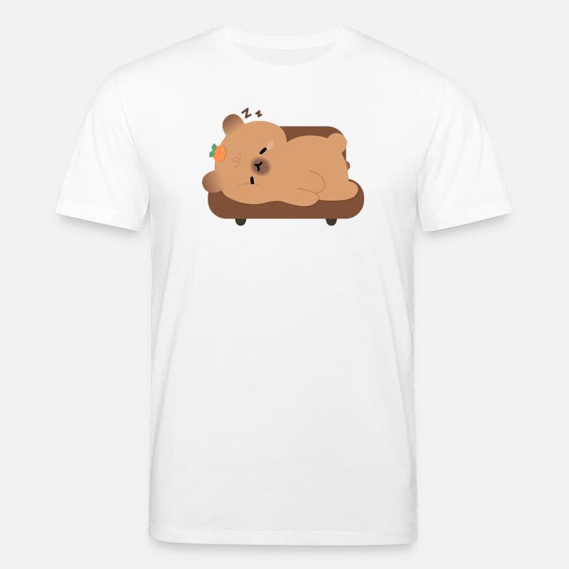 Schläfrige Müde Capybara - Stanley/Stella Unisex Bio-T-Shirt CREATOR  - Weiß