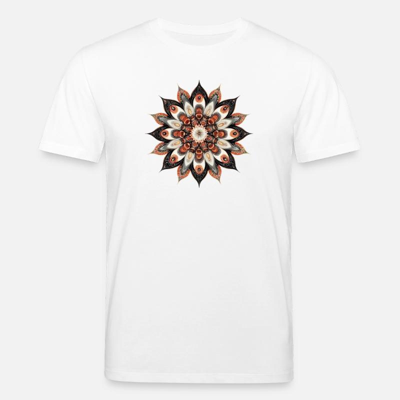 Imprimé de fleurs de mandala chaudes - T-shirt bio CREATOR Stanley/Stella Unisexe - blanc