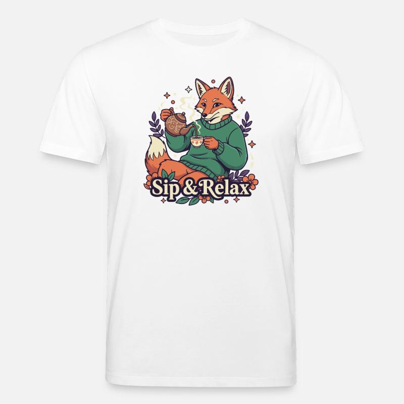 Fuchs Teezeit – Ruhe genießen - Stanley/Stella Unisex Bio-T-Shirt CREATOR  - Weiß