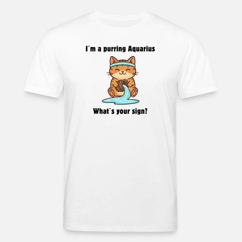 Süße Wassermann Katze – Sternzeichen mit Herz - Stanley/Stella Unisex Bio-T-Shirt CREATOR  - Weiß