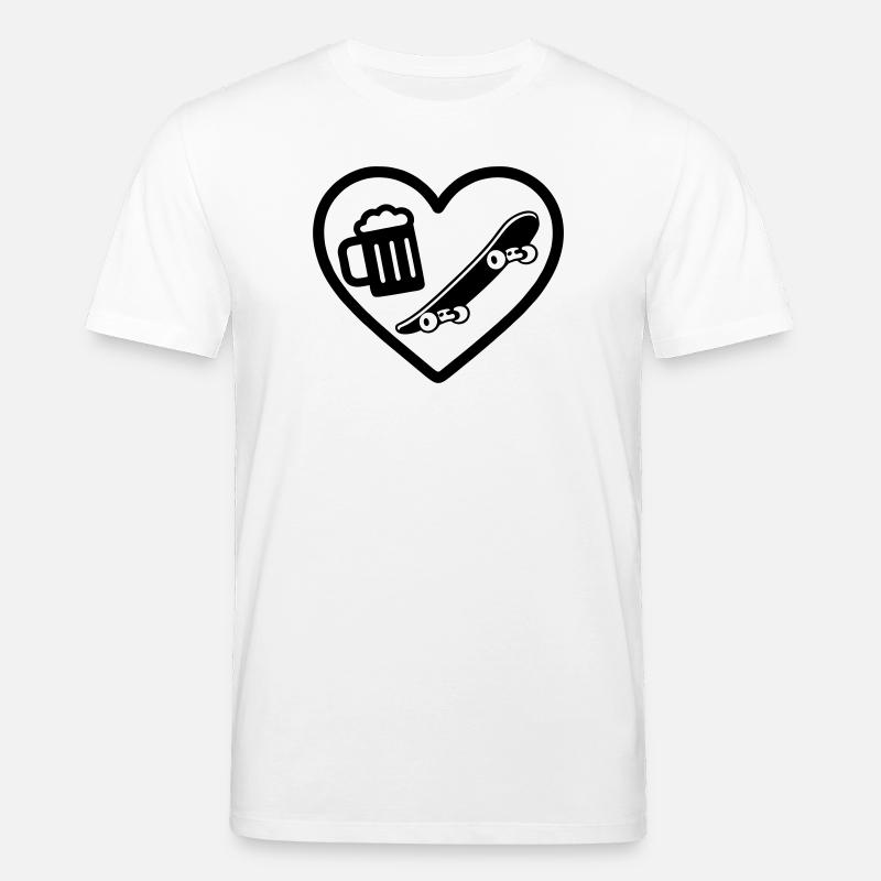 Heart Skateboard Bier - Stanley/Stella Unisex Bio-T-Shirt CREATOR  - Weiß