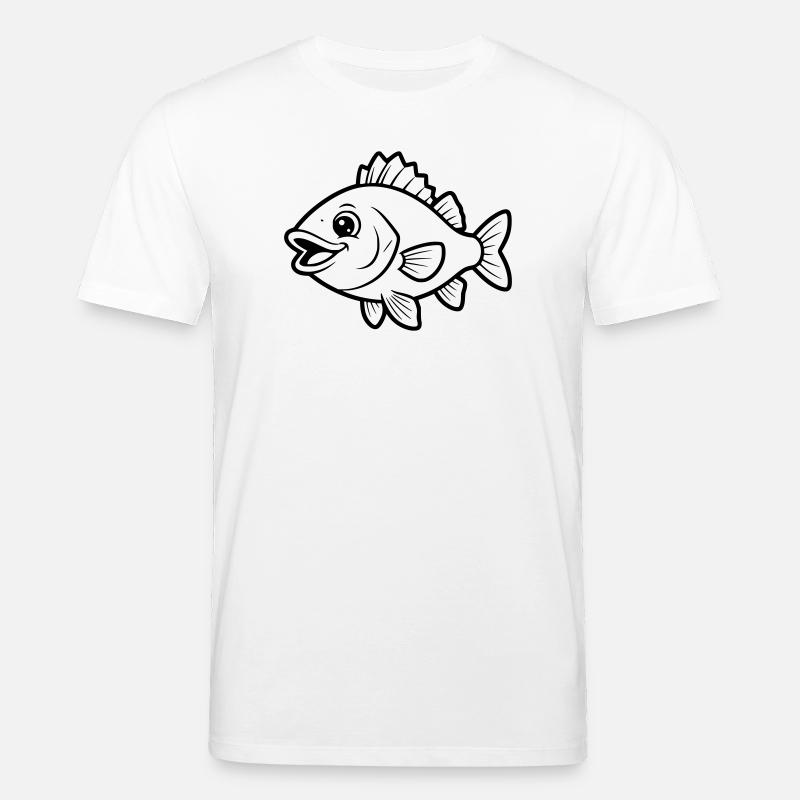 Page de coloriage de bandes dessinées Poisson Perch Mignon - T-shirt bio CREATOR Stanley/Stella Unisexe - blanc