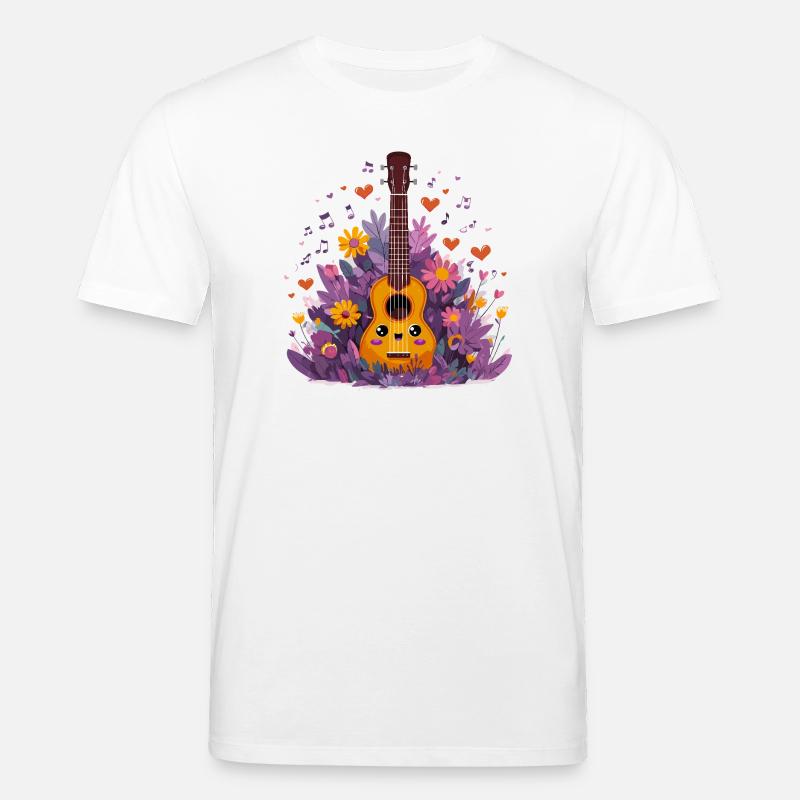 Combo Ukulélé Fleurissant - T-shirt bio CREATOR Stanley/Stella Unisexe - blanc