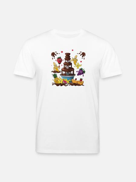 Chocolate Fountain Fruit Friends Design - Stanley/Stella CREATOR Unisex Organic T-Shirt - white