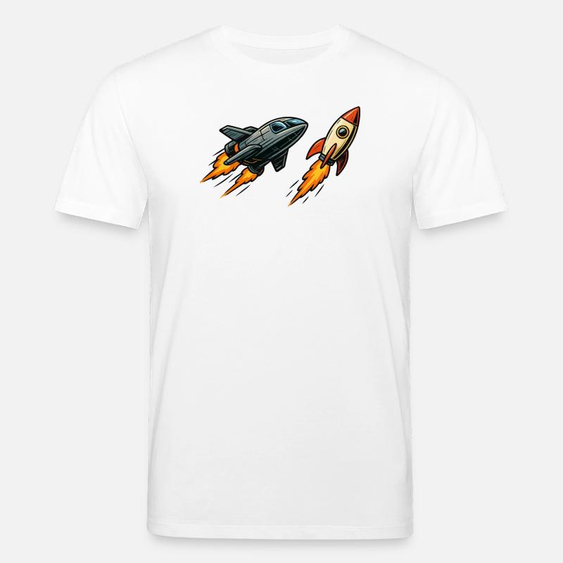 Espace de dessin animé Rocket Sprint - T-shirt bio CREATOR Stanley/Stella Unisexe - blanc