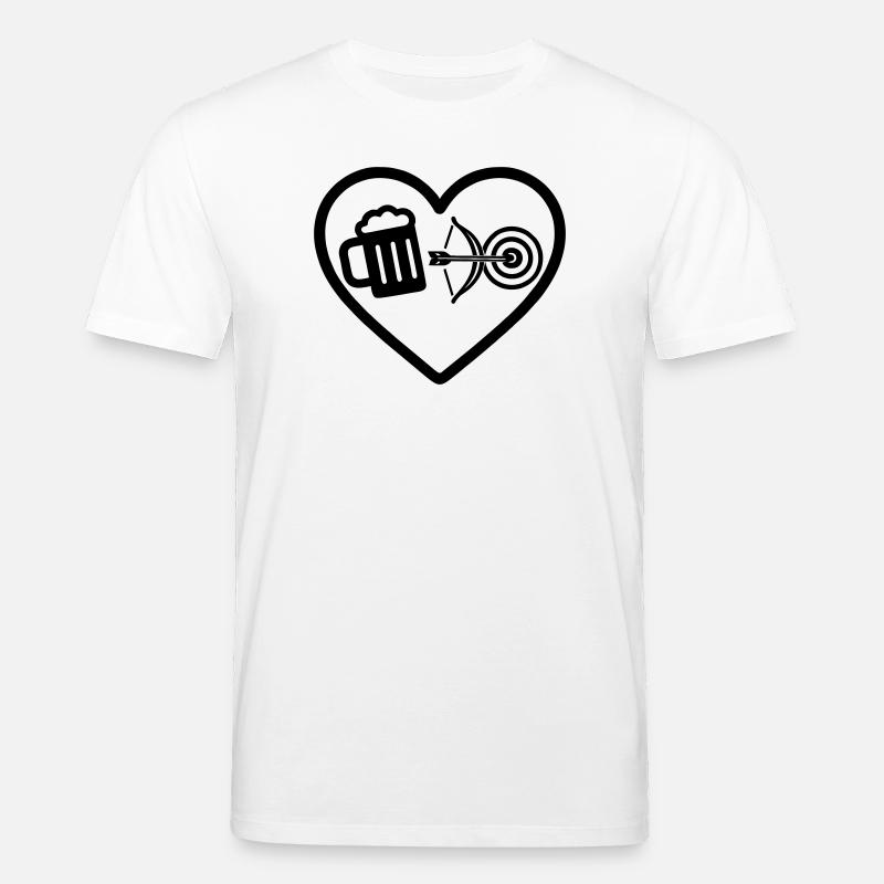Heart Beer Bogenschießen Humor - Stanley/Stella Unisex Bio-T-Shirt CREATOR - Weiß