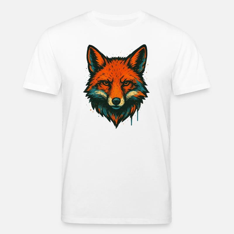 Fuchs im Neon-Graffiti - Stanley/Stella Unisex Bio-T-Shirt CREATOR  - Weiß