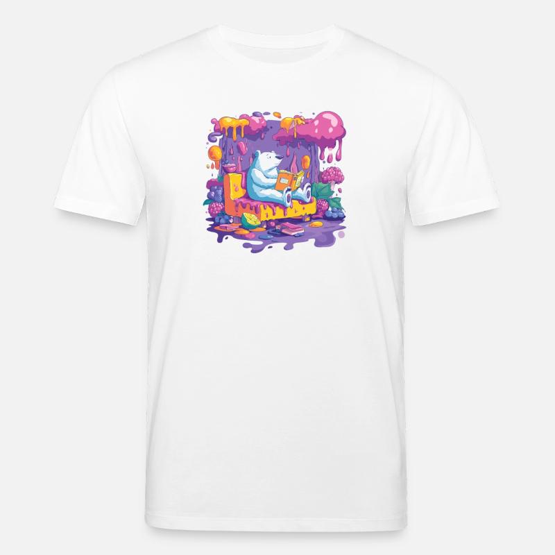 Bunter Bärenlese im Farbfluss - Stanley/Stella Unisex Bio-T-Shirt CREATOR  - Weiß