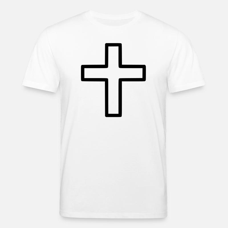 Dickes Kreuz Outline Comic Symbol - Stanley/Stella Unisex Bio-T-Shirt CREATOR  - Weiß