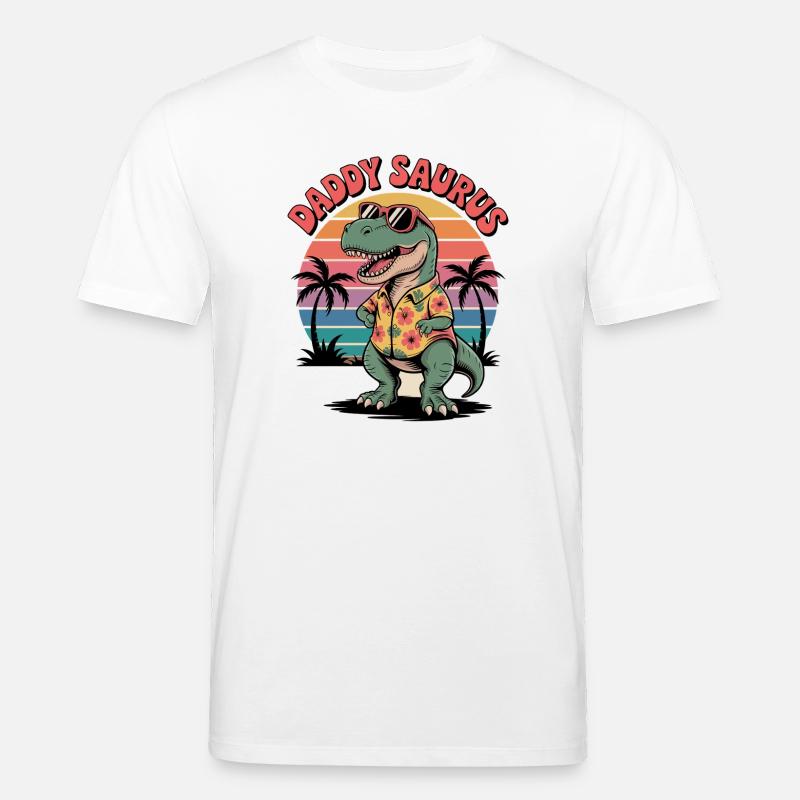 Daddy Saurus Dinosaurier - Stanley/Stella Unisex Bio-T-Shirt CREATOR  - Weiß