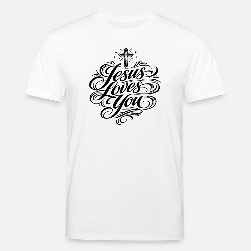 Jesus Liebt Dich Spruch - Stanley/Stella Unisex Bio-T-Shirt CREATOR  - Weiß