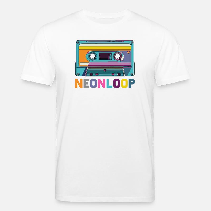 Neon Loop Kassettendesign - Stanley/Stella Unisex Bio-T-Shirt CREATOR  - Weiß