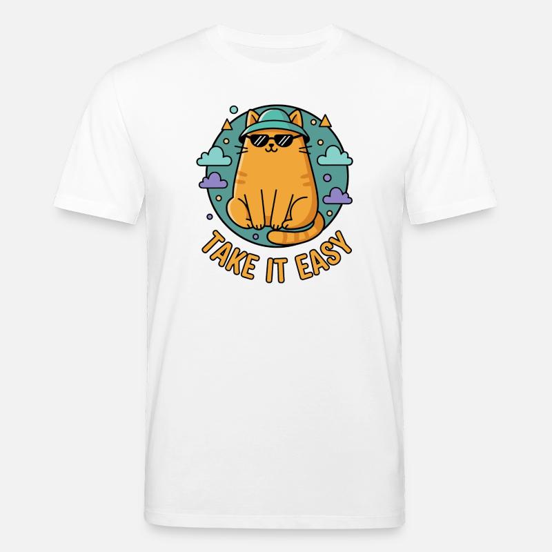 Chillkater avec des lunettes de soleil - T-shirt bio CREATOR Stanley/Stella Unisexe - blanc