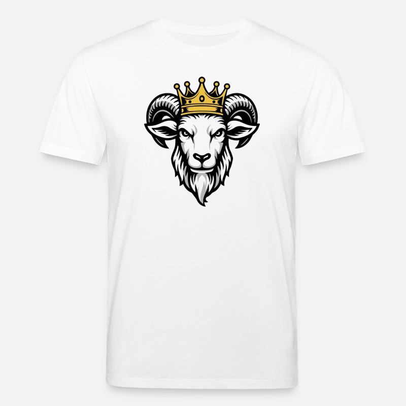 Graphique de couronne royale de chèvre - T-shirt bio CREATOR Stanley/Stella Unisexe - blanc