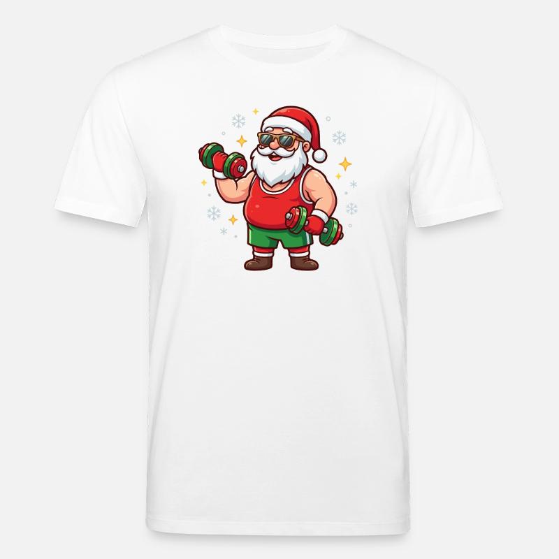 Weihn, haltérophile du Père Noël - T-shirt bio CREATOR Stanley/Stella Unisexe - blanc