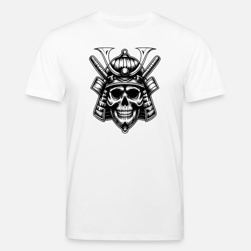 Schädel Samurai Krieger Emblem - Stanley/Stella Unisex Bio-T-Shirt CREATOR  - Weiß