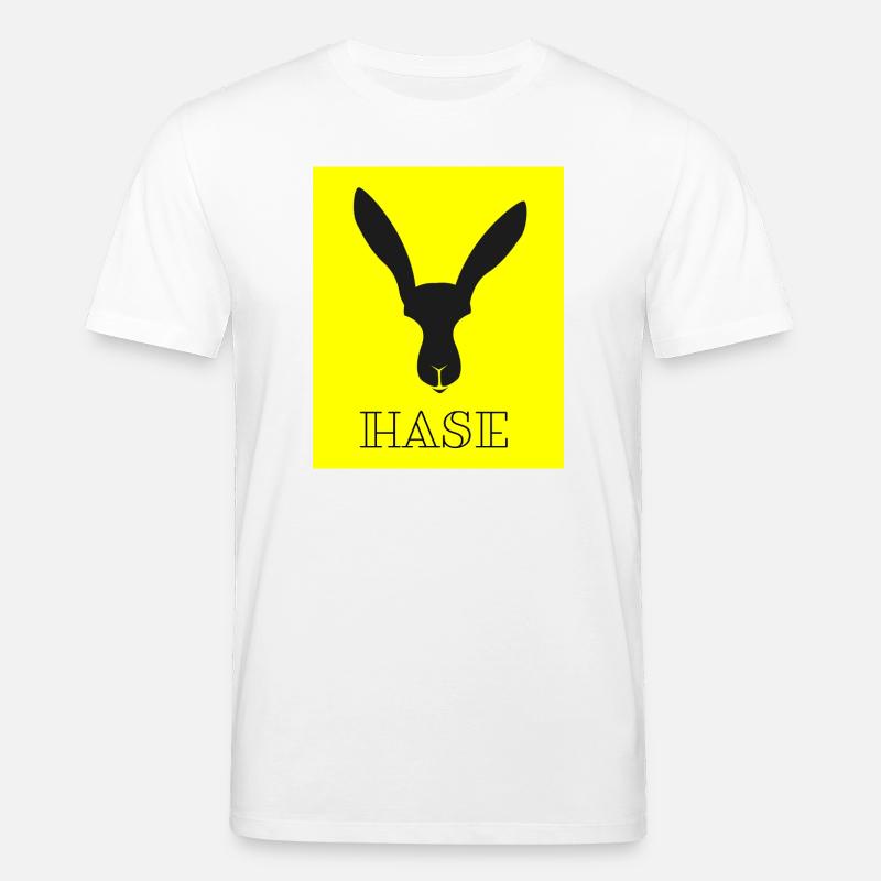Hase Silhouette Gelb Kontrast - Stanley/Stella Unisex Bio-T-Shirt CREATOR  - Weiß