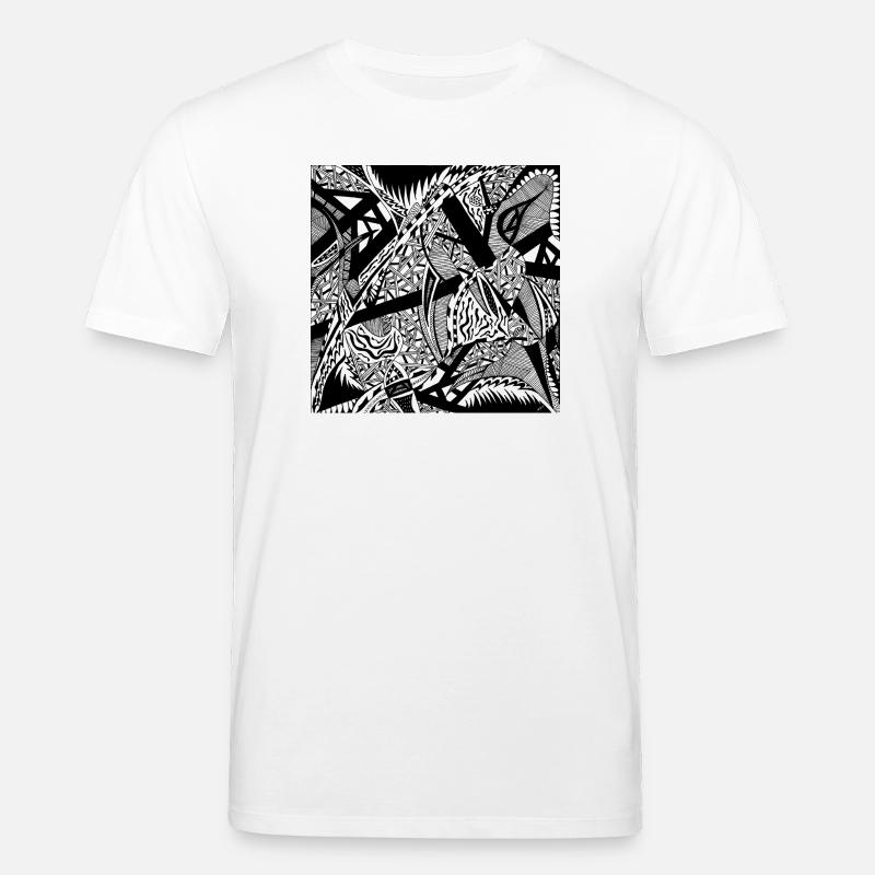 Design abstrait noir et blanc n°4 - T-shirt bio CREATOR Stanley/Stella Unisexe - blanc