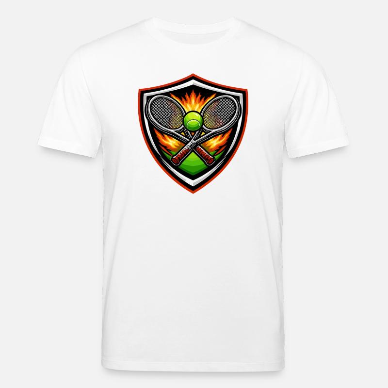 Flammendes Tennis Schild Emblem - Stanley/Stella Unisex Bio-T-Shirt CREATOR - Weiß