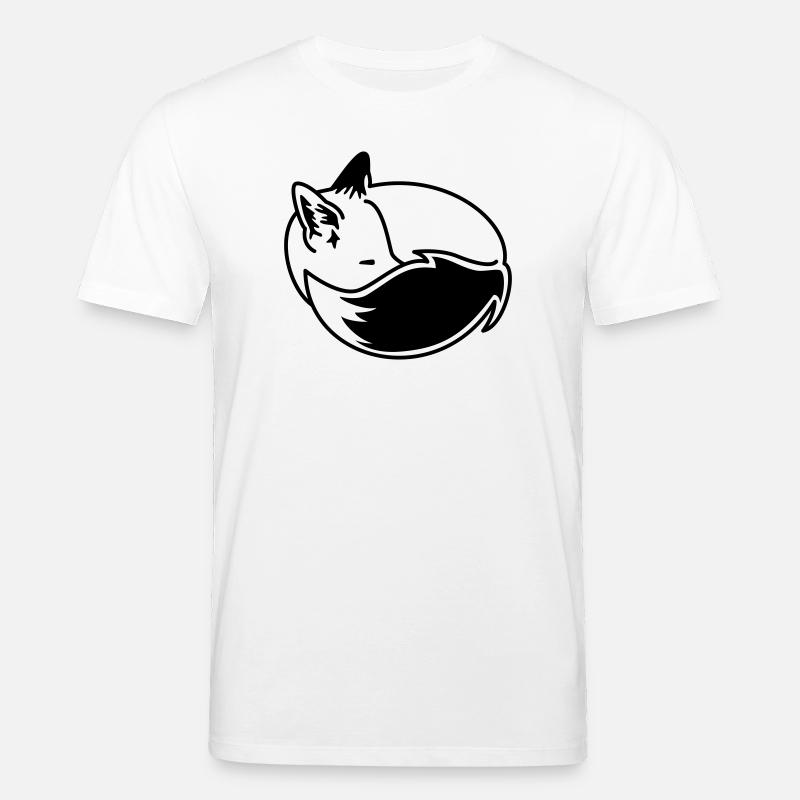 Fuchs eingekuschelt – Kawaii Fox Cartoon Design - Stanley/Stella Unisex Bio-T-Shirt CREATOR  - Weiß