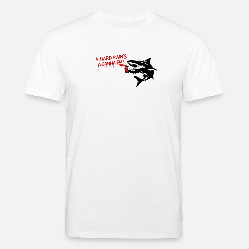 Requin graffiti avec des lettres rouges - T-shirt bio CREATOR Stanley/Stella Unisexe - blanc